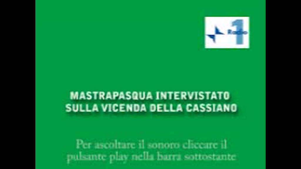 Mastrapasqua intervistato sulla vicenda della Cassiano – Rai Radio 1