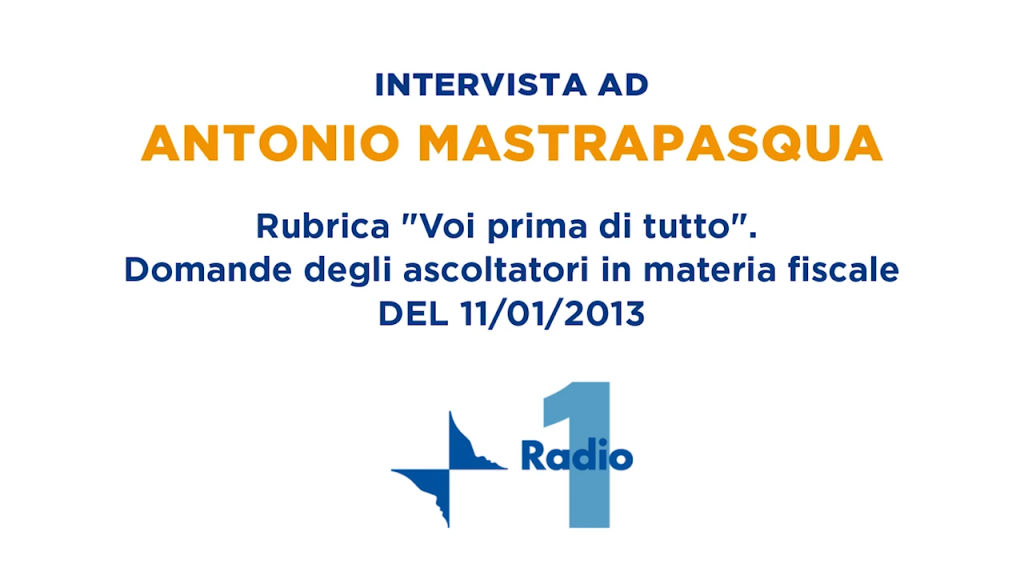 Domande degli ascoltatori – Rai Radio 1 “Voi prima di tutto” | 11/01/2013