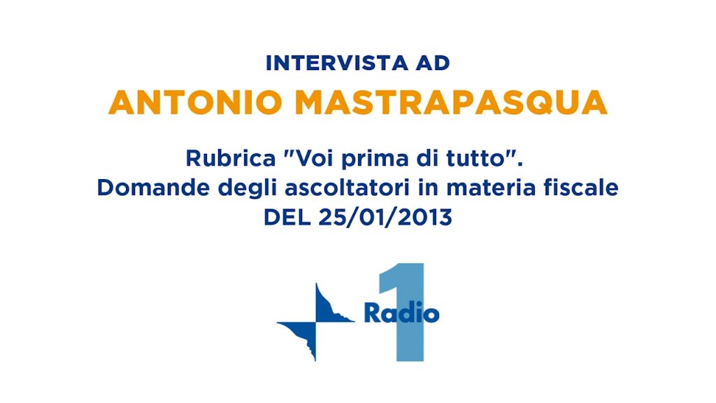 Domande degli ascoltatori – Rai Radio 1 “Voi prima di tutto” | 25/01/2013